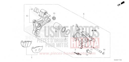 REAR BRAKE CALIPER CBF300NAN de 2022